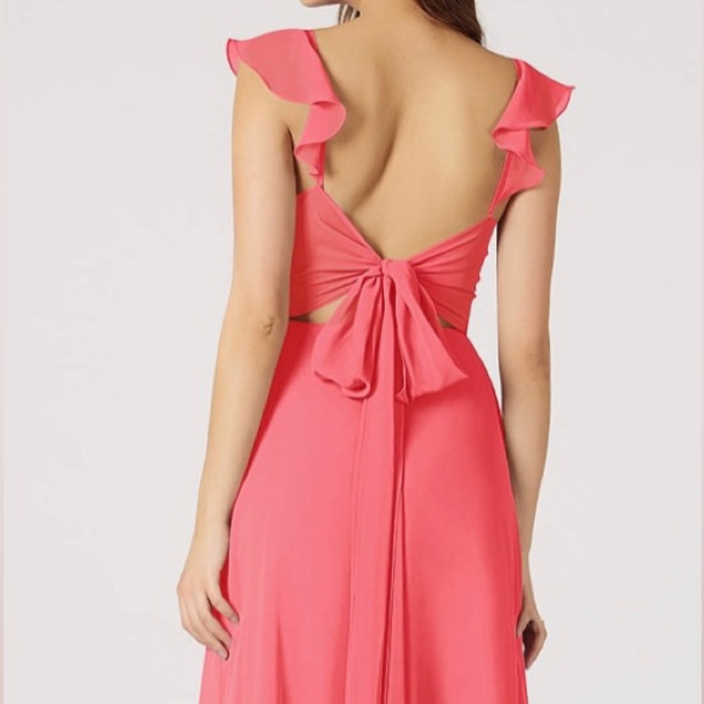 Azazie Everett Watermelon Chiffon Maxi Bridesmaid Dre… Gem